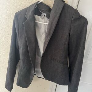 H&M Black & White Textured Women's Blazer